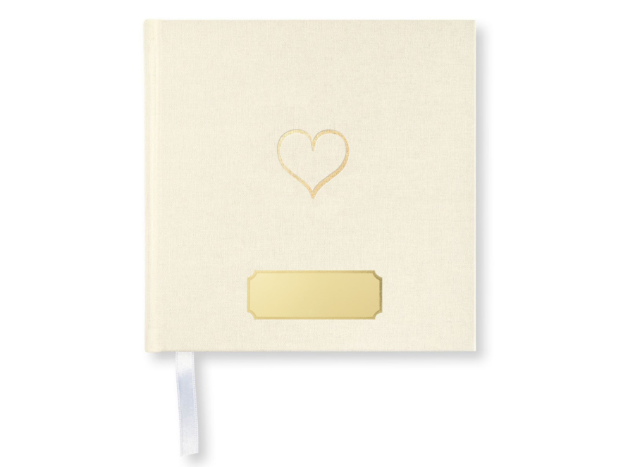 Wedding Guest Book Off White Heart Squareproduct image #1