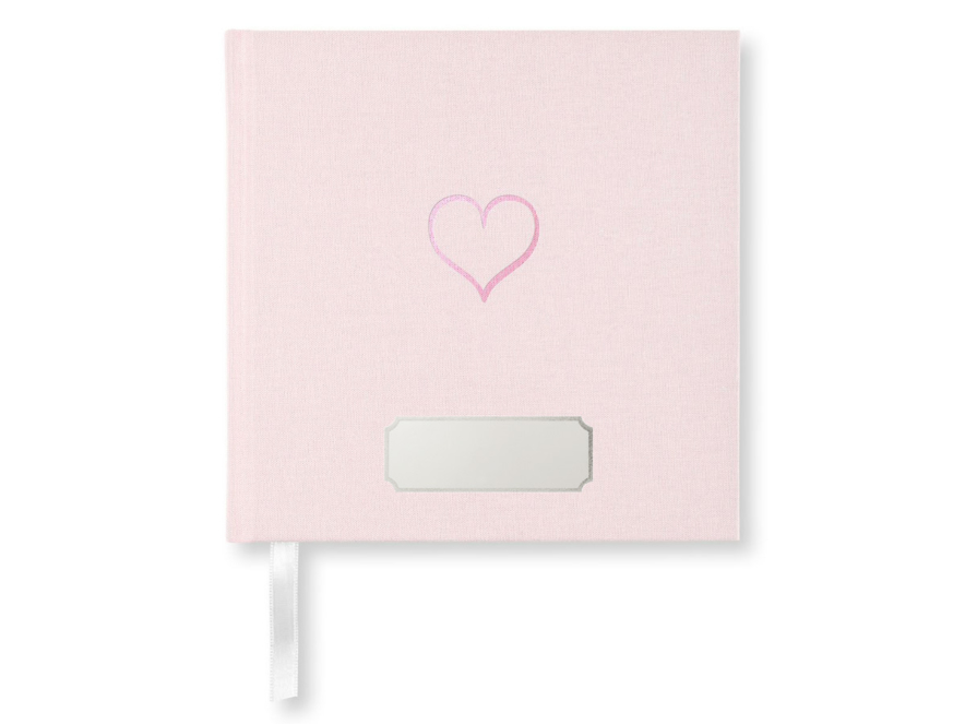 Wedding Guest Book Pink Heart Squareproduct image #1