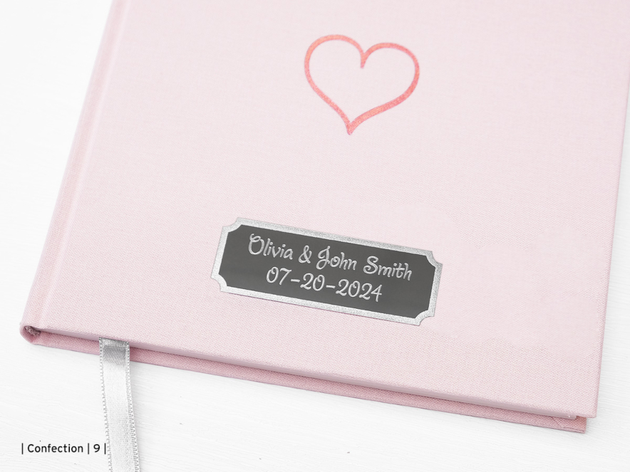 Wedding Guest Book Pink Heart Squareproduct image #2