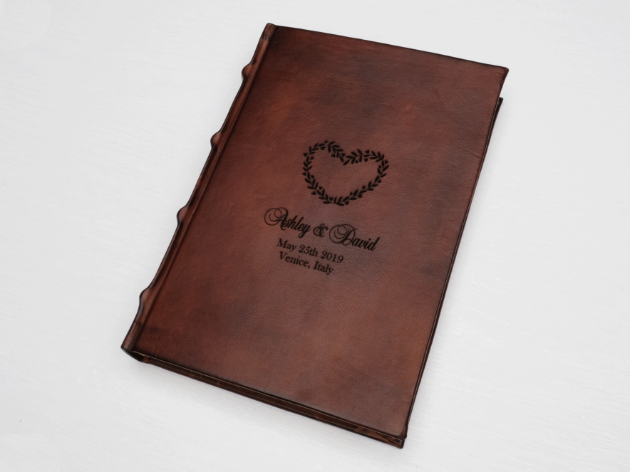 Rustic Wedding Guest Book Leather Mediumproduct image #5