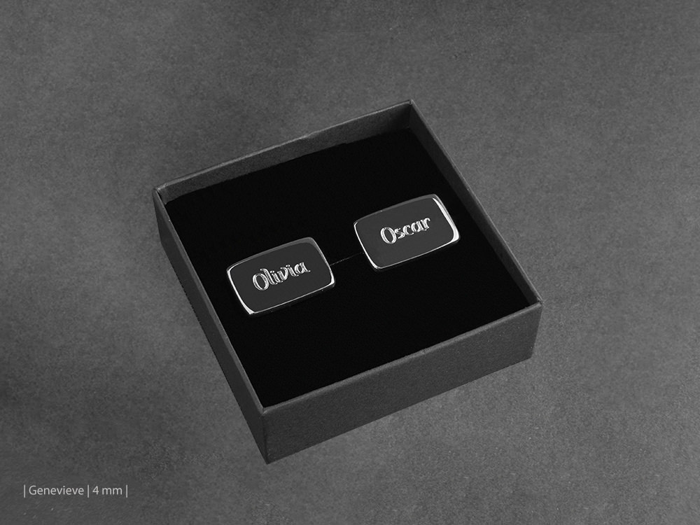 Personalized Cufflinks Milano 925 Sterling Silver Rectangleproduct zoom image #3