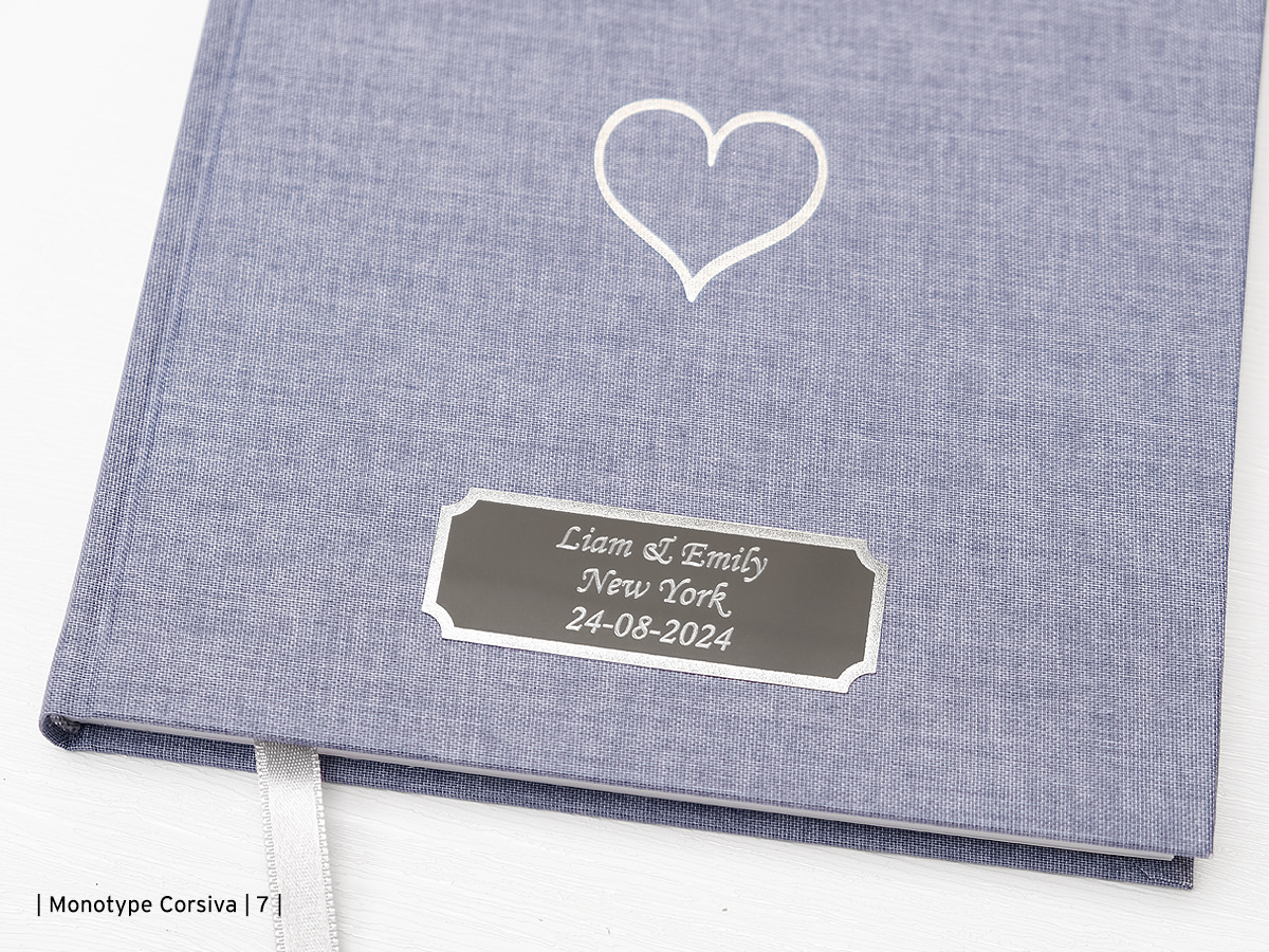 Wedding Guest Book Denim Blue Heart Squareproduct zoom image #3