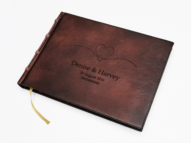 customized wedding guest book vintage leather